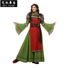 Gothic Medieval Dress Cosplay Carnival Halloween Costume for Women Retro Vestidos Viking Peasant Woman Party dress Wool shawl 2024 - buy cheap
