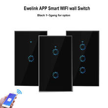 Ewelink-interruptor inteligente de parede wi-fi, controle remoto sem fio, temporizador, funciona com alexa, google home, 1/2/3 gang