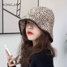 Harajuku Bucket Hat autumn Winter Fisherman Hat Leisure Versatile Knit Wool Hat Outdoor Streetwear Fashion Folding Cap beach cap 2024 - buy cheap