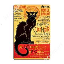Le chat noir, exposição particulière-1896 sinais de metal parede pub cozinha clássico decoração da parede estanho assinar cartazes 2024 - compre barato
