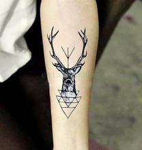 Waterproof Temporary Tattoo Sticker elk head deer bucks horn antlers henna tatto flash tatoo fake tattoos for men women 4 2024 - buy cheap