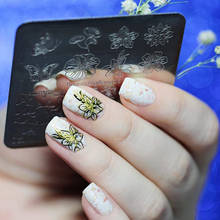 BeautyBigBang штамповки для ногтей пластины кружева цветок дизайн ногтей штамп шаблон 6*6 см трафареты квадратное изображение пластины 2024 - купить недорого