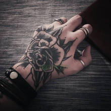 Tatuagem falsa temporária de flor de rosa, adesivo à prova d'água para mão, braço, pé, costas, feminino, masculino 2024 - compre barato