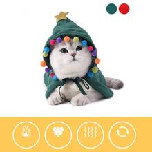 Disfraz divertido de gato y perro, capa de Navidad, disfraz de gato con capucha, ropa adecuada para perros pequeños, accesorios para fotos de mascotas 2024 - compra barato