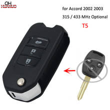 Upgraded Flip Remote Car Key Fob 3 Button 315/433MHz Optional With T5 Chip for Honda Accord 2002-2003 2024 - buy cheap