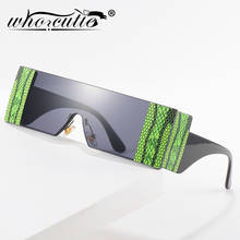 Gafas de sol rectangulares de piel de serpiente para hombre y mujer, lentes de sol sin marco, diseño de marca, montura ancha y gruesa, una pieza, S277, 2020 2024 - compra barato