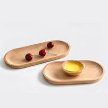 2Pcs/Set Simple Wooden Round Square Dessert Storage Tray Home Kitchen Cupcake Fruit Saucer Snack Display Plate 2024 - buy cheap