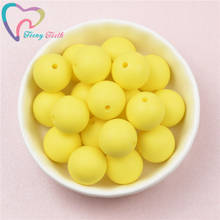 10 PCS Bright Yellow Round Shape 9-15 MM Silicone Teething Beads DIY Nursing Necklace Food Grade Chewable Pacifier Clips Beads 2024 - buy cheap