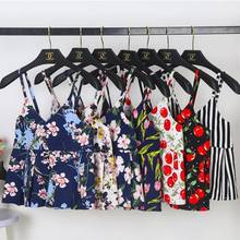 Женский винтажный Топ, с цветочным принтом, на бретельках, 2019 2024 - купить недорого