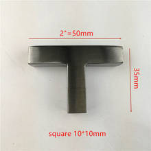 10 unids/lote (longitud: 50mm) 10mm Barra cuadrada de acero inoxidable puerta alacena cocina tirador del mango 2024 - compra barato