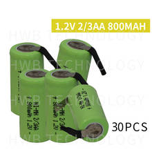30 Pieces/lot New Original 1.2V 2/3AA 800mAh Ni-Mh 2/3 AA Ni-Mh Rechargeable Battery With Pins Free Shipping 2024 - buy cheap