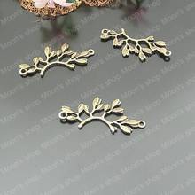 Wholesale 38*16mm Antique Bronze Leaf Alloy Flat Charms Pendants DIY Findings Accessories 20 pieces (JM919) 2024 - buy cheap