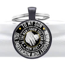 Hand in Hand Glass Cabochon Pendant Key Rings Best Key Chains To My Son 2024 - buy cheap