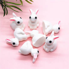 10pcs Cute 3D Resin White Bunny Miniature Art Supply DIY Craft Scrapbooking Micro Landscape Decoration,13*19*21mm 2024 - buy cheap