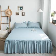 Modern Simple Solid Color Bed Sheet Pure Cotton Soft Skin-friendly Non-Slip Bed Cover All-inclusive Dust Cover Bedroom Bed Sheet 2024 - buy cheap