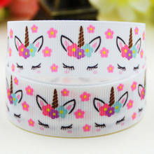 7/8'' 22mm,1" 25mm,1-1/2" 38mm,3" 75mm Unicorn Cartoon Character printed Grosgrain Ribbon party decoration X-01959 10 Yards 2024 - buy cheap