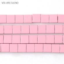 Natural Stone Light Pink Hematite Stone Rubber Square Matte Beads Space Loose Beads For Jewelry Making 4*4mm Diy Bracelet 15" 2024 - buy cheap