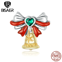 BISAER-abalorio de plata de ley 925 con forma de cascabel, accesorio para pulsera, collar, joyería, compatible con Navidad, ECC1668 2024 - compra barato