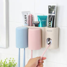 Multifuncional escova de dentes titular do banheiro acessórios conjunto fixado na parede cremalheira de armazenamento com copo escova de dentes organizador 2024 - compre barato