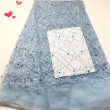 African Sequins Lace Fabric 2022 High Quality Lace French Sequence Tulle Lace Nigerian Lace Fabrics For Wedding dress M32273 2024 - buy cheap
