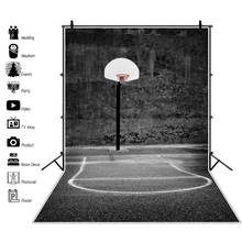 Laeacco Dark Grunge Deserted Basketball Court Stand Basketball Match Sport Photo Background Photography Backdrop For Photostudio 2024 - buy cheap