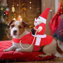 Cão natal equitação vestido roupas cães pequenos santa traje pug chihuahua pet gato roupas casaco animais de estimação 2024 - compre barato