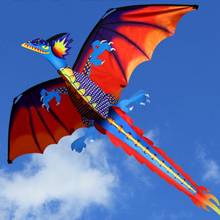 Новинка 3D воздушный змей с драконом и хвостом, змей для летания на открытом воздухе, леска воздушного змея 100 м 2024 - купить недорого