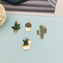 10 unidades de abalorios de Cactus en maceta de esmalte, colgantes de plantas de diamantes de imitación en tono dorado, collar, pendientes, accesorio para hacer joyas DIY 2024 - compra barato