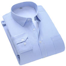 Aoliwen brand Autumn winter business casual shirts simple stylish men's Lattice vertical stripes warm long-sleeved Flannel shirt 2024 - buy cheap