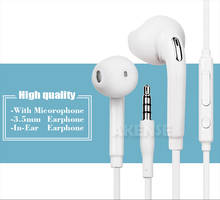 Com fio fones de ouvido 3.5mm in-ear estéreo música esportes fone de ouvido com microfone fones de ouvido para samsung s6 celular branco 100 pçs 2024 - compre barato