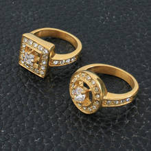 Кольцо из нержавеющей стали, ювелирные изделия, кольца золотого цвета, оптовая продажа для женщин, модный подарок, новинка, RBJKALBE 2024 - купить недорого