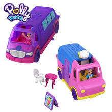 Polly Pocket Pollyville Ice Cream Truck Mini Car Doll Kids Toys Bus Cute Pretty Girl Funny Carry On Playset GGC39 Brinquedos 2024 - buy cheap