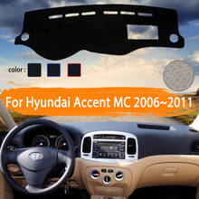 Capa de painel de autos, capa para painel de autos, para hyundai accent verna 2006 ~ 2011, mc, interior automotivo, quebra-sol 2024 - compre barato