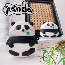 Funda para Airpods Pro 3D, cubierta para auriculares inalámbricos con dibujos de Panda gordo, comer, bambú, para Apple Airpods 1 2 2024 - compra barato