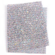 24*40cm Color cristal AB camaleón piedra transparente Hotfix Diamante de imitación malla ajuste Base pasta de costura red Taladro 2024 - compra barato
