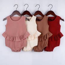 0-24M Newborn Toddler Baby Girls Ruffles Romper Infant Girl Jumpsuit Knitted Summer Clothes Baby Girl Costumes 2024 - buy cheap