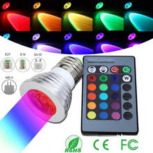 Bombilla LED de inundación que cambia de Color, foco con Control remoto inalámbrico, regulable, RGB, Multicolor y blanco, 85-265, 16 colores 2024 - compra barato