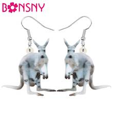 Bonsny Acrylic Australian Kangaroo Earrings Animal Drop Dangle Jewelry For Women Girls Teen Charm Gift Hot Sale Bulk Accessories 2024 - buy cheap