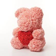 35 см мыло Пена Роза плюшевый медведь искусственный цветок для подруги Рождество День святого Валентина подарки 2024 - купить недорого