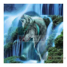 Kexinzu 5D DIY Full Square Drill Diamond Painting"Wolf Animal"3D Embroidery Rhinestone Cross Stitch 5D Home Decor Gift K602 2024 - buy cheap