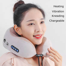 Electric Neck Massager Portable Massage Pillow Travel Home Car Shoulder Relax Pain Relief Physiotherapy Heating Health Care Tool 2024 - buy cheap