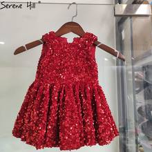 Red O-Neck Sparkle Flower Girl Dress Sleeveless Stage Costume First Flower Girl Dress  2020 BHTA0045 2024 - buy cheap