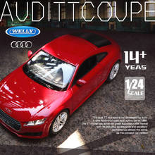 Welly-carro de liga vermelha audi tt 1:24, brinquedos miniatura, veículos miniatura, presentes para colecionar, controle remoto, tipo transporte 2024 - compre barato