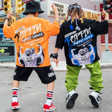 2021 Jazz Street Dance Outfits For Kids Children Loose Tops Hiphop Pants Stage Outfits Girls Boys Hip Hop Dancing Clothes DN8361 2024 - buy cheap