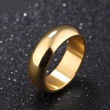 Модное простое мужское кольцо из нержавеющей стали 7 мм Золотое кольцо Мужские аксессуары серебряное кольцо для мужчин 2024 - купить недорого
