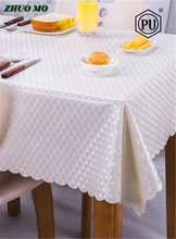 New Luxury waterproof anti-hot oil table cloth Jacquard printed flower tablecloth pattern checked Rectangular Round table cloth 2024 - buy cheap