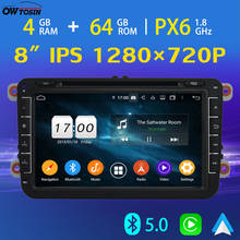 8 "IPS 1280*720P PX6 4G + 64G Автомобильный DVD мультимедийный плеер BT 5,0 для VW Amarok Golf Polo Passat SEAT Altea XL 4G LTE радио 2024 - купить недорого