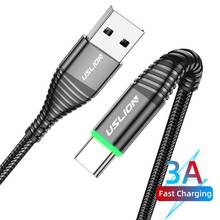 LED 3A USB Type C кабель Быстрая зарядка провод Type-C для Samsung Galaxy Xiaomi Huawei мобильный телефон USB C USB-C кабель зарядное устройство Шнур 2024 - купить недорого