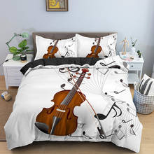 3D Guitar Notes Pattern Bedding Sets  Duvet Cover Bed Linen Bedclothes Twin/Queen/King Size Bed Room For Kids Bedding 2024 - buy cheap