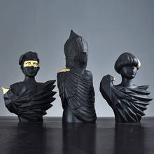 Ornamentos europeus de resina de personagem preta, estátua para decoração de casa, sala de estar, artesanato, escritório, estatueta de mesa 2024 - compre barato